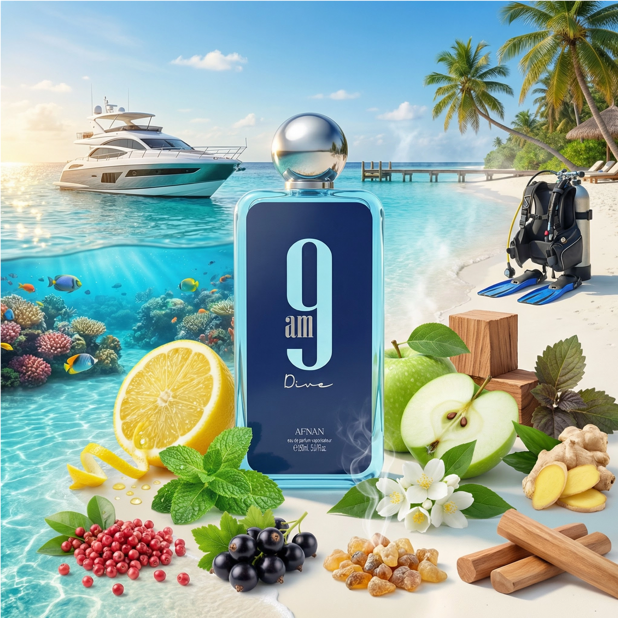 Afnan 9am Dive Unisex Fragrance Eau de Parfum (EDP) Mixte 100ml