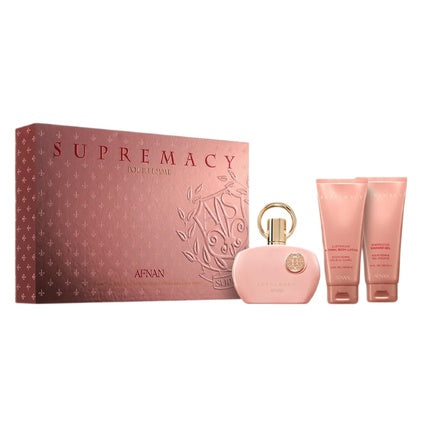 Afnan Supremacy Pink Eau De Parfum Spray 100ml Set With Shower Gel And Body Lotion