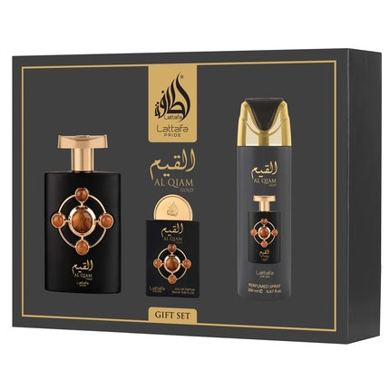 Lattafa Pride Al Qiam Gold Giftset Eau De Parfum 100ml + 20ml + Deodorant 200ml Women Fragnance
