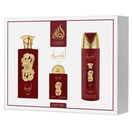 Lattafa Pride Ansaam Giftset Eau De Parfum 100ml + 20ml + Deodorant 200ml Unisex Fragnance