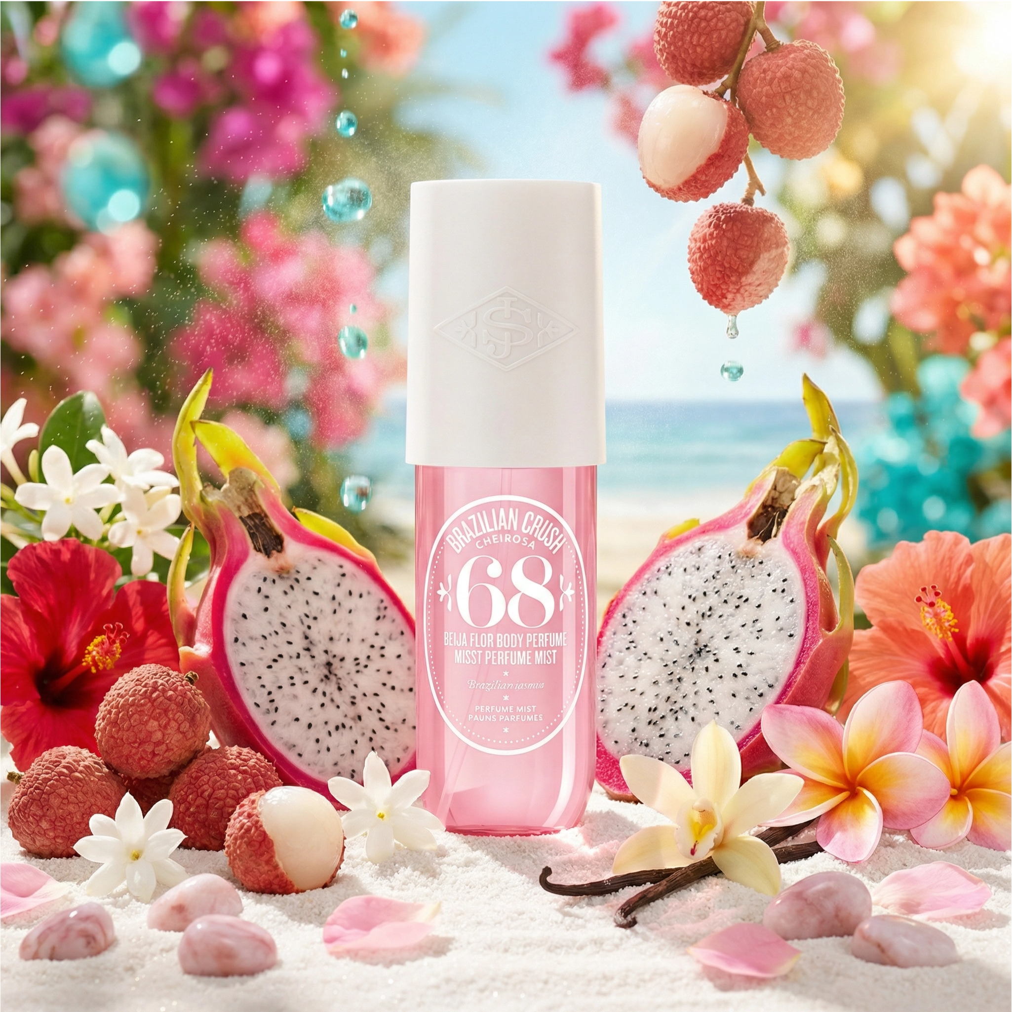 Sol De Janeiro Brazilian Crush Body Perfume Mist Cheirosa '68 Tropical Fruity Floral Eau de Toilette (EDT) Mixte 90ml