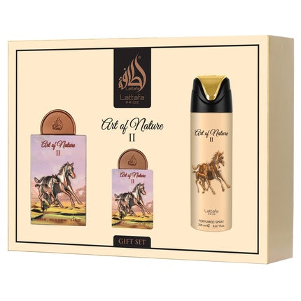 Lattafa Pride Art of Nature II Giftset Eau De Parfum 100ml + 20ml + Deodorant 200ml Unisex Fragnance