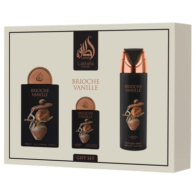 Lattafa Pride Brioche Vanille Giftset Eau De Parfum 100ml + 20ml + Deodorant 200ml Unisex Fragnance