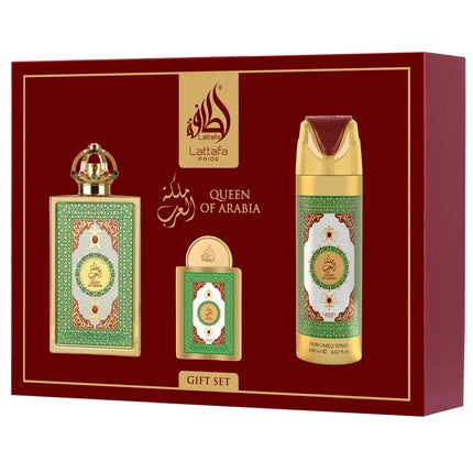 Lattafa Pride Queen of Arabia Giftset Eau De Parfum 100ml + 20ml + Deodorant 200ml Women Fragnance