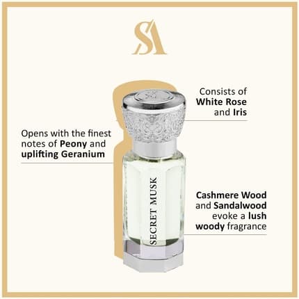 Swiss Arabian Secret Musk Concentrated Perfume Oil 12ml Unisex Fragrance