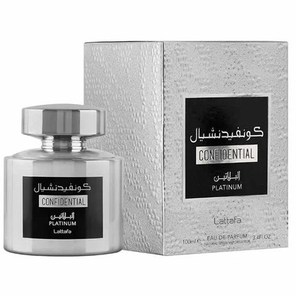 Lattafa Confidential Platinum Eau De Parfum 100ml Men Fragrance