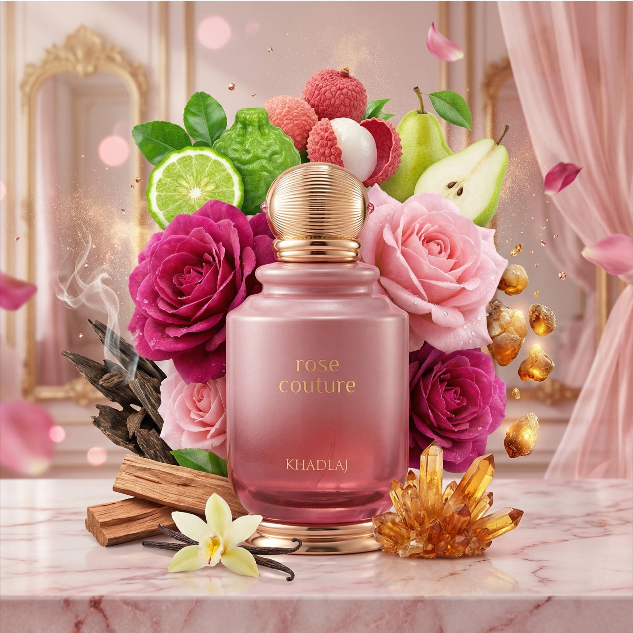 Khadlaj Rose Couture par Khadlaj Perfumes - Floral Fragrance Eau de Parfum (EDP) Mixte 100ml