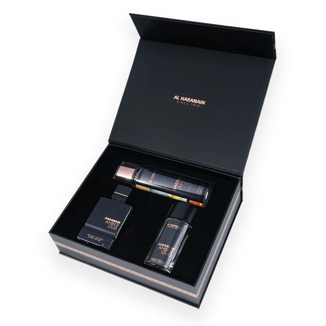 Al Haramain Amber Oud Private Edition Gift Set Edp 75ml Edp 30ml Fragrance Mist